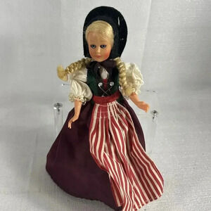 Vintage Traditional‎ Swiss Girl 8” Doll- Eyes Open And Close